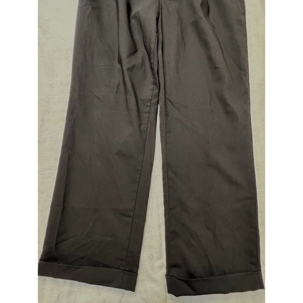 Savile Row Co. London 33R Black 100% Wool Pleated Cuff Dress Pants Preppy Formal - Picture 16 of 16